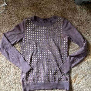 Purple  Gold Longsleeve Express Scoop Neck Sweater